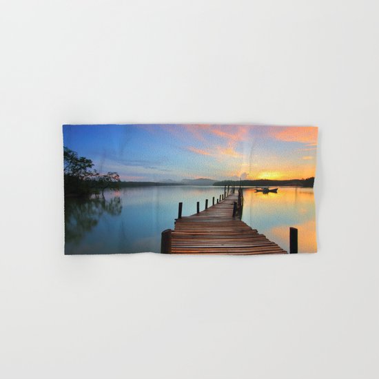 Pier on the Water at Sunset Hand & Bath Towel