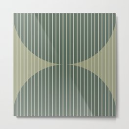 Abstraction Shapes 98 in Forest Sage Green Shades (Moon Phase Abstract)  Metal Print
