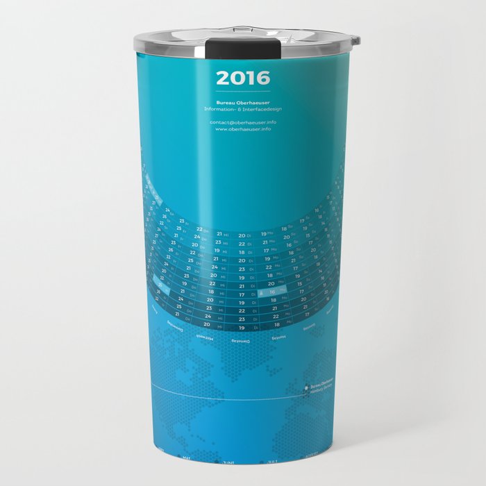 Bureau Oberhaeuser Calendar 2016 blue, german Travel Mug