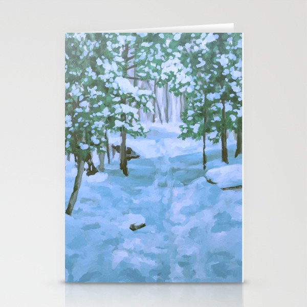 A Snowy Walk in the Woods Stationery Cards