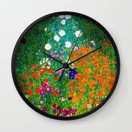 Gustav Klimt - Flower Garden Wall Clock