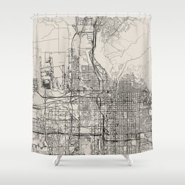 Salt Lake City USA - City Map - Black and White Aesthetic - Minimalist Shower Curtain