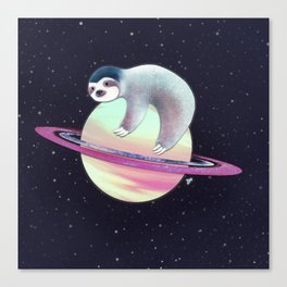 Saturn Sloth Canvas Print