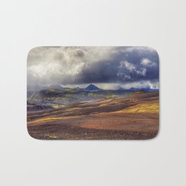 Stormy Clouds over the Laugavegur Trail in Iceland Bath Mat