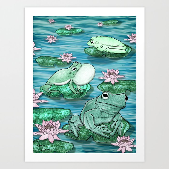 Frog with Lily pads Original Painting — Art by Alyssa