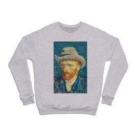 Self-Portrait with Grey Felt Hat, 1887 by Vincent van Gogh Crewneck Sweatshirt