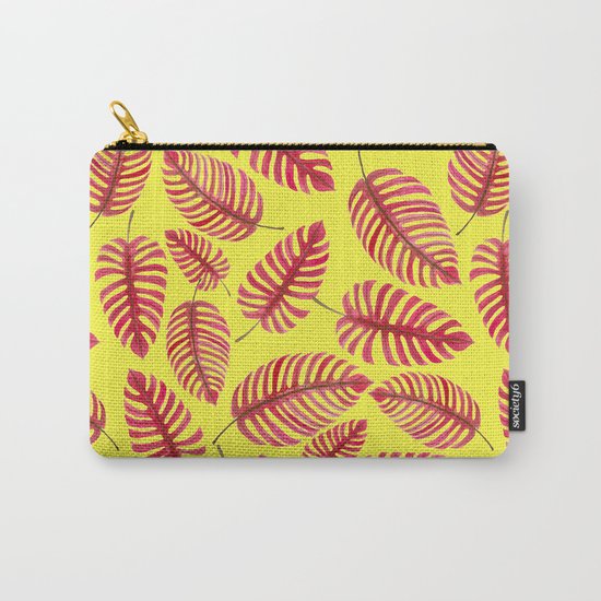 Monstera leaves, tropical watercolor pattern Carry-All Pouch