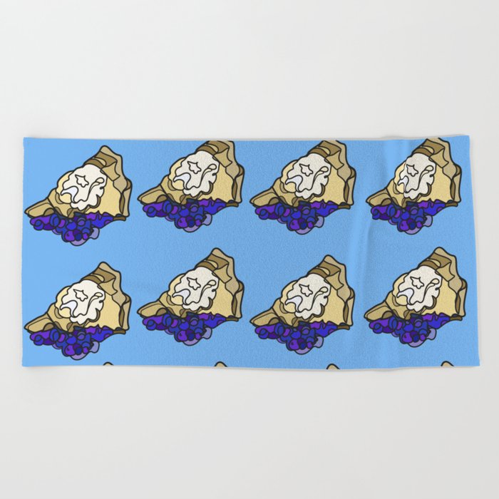 Blueberry Pie Pattern Beach Towel