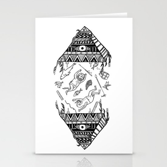 On how the mystical levitation of divers are induced by floating pyramids Stationery Cards