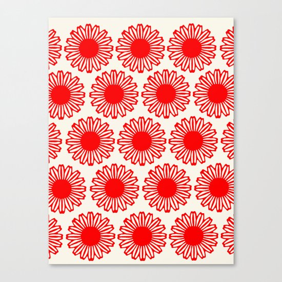 vintage flowers red Canvas Print