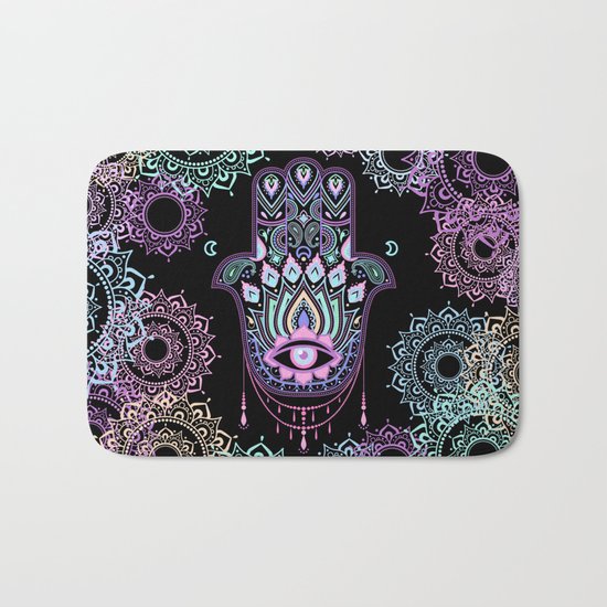 Pastel Hamsa amulet Bath Mat