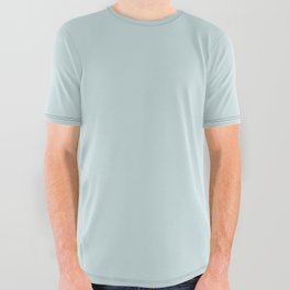 Light Aqua Blue Gray Solid Color Pantone Whispering Blue 12-4610 TCX Shades of Blue-green Hues All Over Graphic Tee