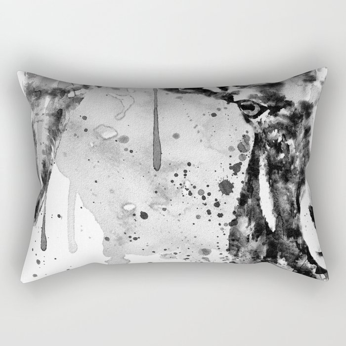 Black and White Half Faced Bighorn Sheep Rectangular Pillow