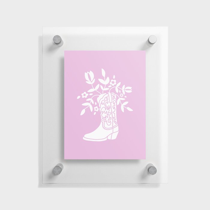 Pink Floral Cowboy Floating Acrylic Print