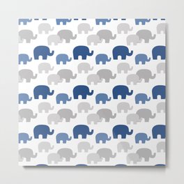 Navy Blue Elephant Silhouette Metal Print | Graphicdesign, Elephants, Jungleanimals, Elephantbathroom, Blueelephant, Elephantsilhouette, Safarianimals, Navyblueelephant, Elephantnursery, Elephant 