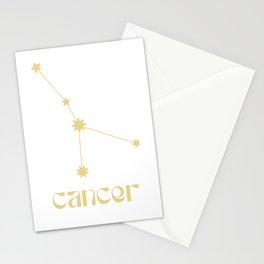 Cancer Sign Star Constellation, Gold Minimalist Groovy Font, Zodiac Sign  Stationery Cards