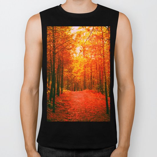 Red and Orange Autumn II Biker Tank