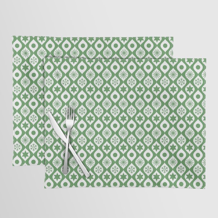 Green Retro Christmas Pattern Placemat