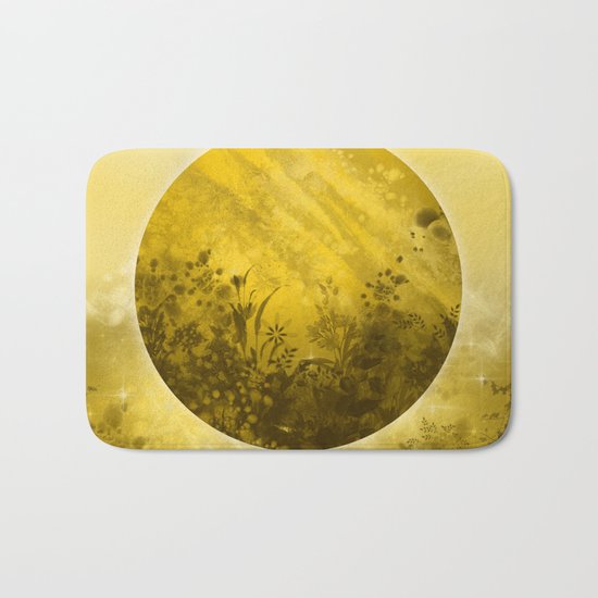 circle yellow landscape Bath Mat