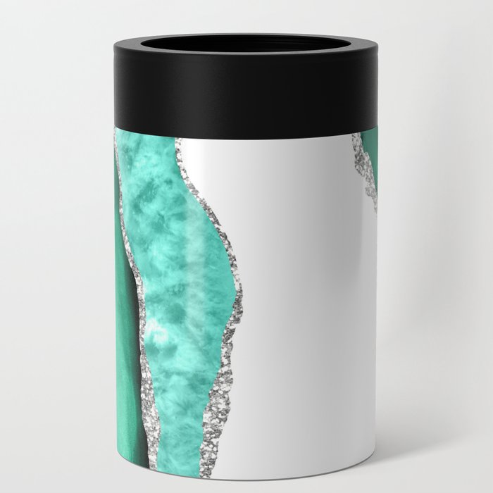 Seafoam & Silver Agate Texture 07 Can Cooler