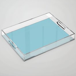 After the Rain light pastel blue solid color modern abstract pattern  Acrylic Tray