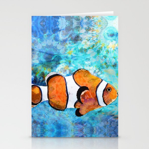Sea Clown - Colorful Tropical Fishy Fish Art Stationery Cards