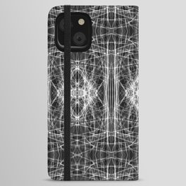 Liquid Light Series 44 ~ Grey Abstract Fractal Pattern iPhone Wallet Case