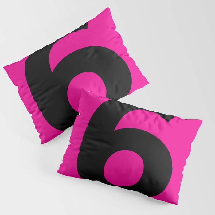 Number 6 (Black & Magenta) Pillow Sham