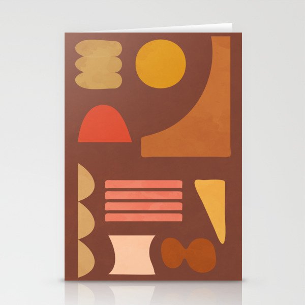 Colorful Modern Abstract Shapes 3 Stationery Cards