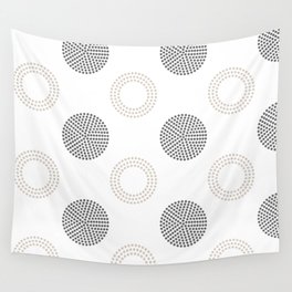 Pale Taupe Gray White Circle Polka Dot Pattern Pairs Dulux 2022 Trending Colour Artist's Brush Wall Tapestry