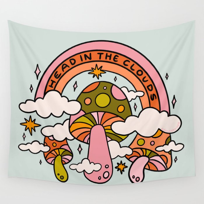 Head In The Clouds Wall Tapestry