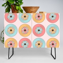 Groovy Vinyl Records, Colorful with Daisy Credenza