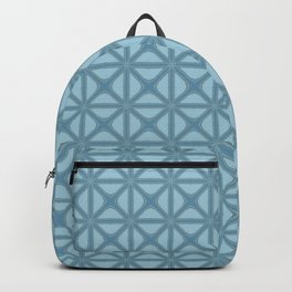 Geometrical Arabesque Pattern In Blue Tones Backpack