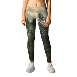 Pacific Northwest River - Nature Photography Leggings | Nature, Pop Art, Digital, Woods, Forest, Mountain, Trees, Graphic Design, Painting, Graphicdesign 