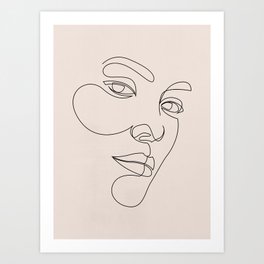s14_2 - female face - pastel Art Print