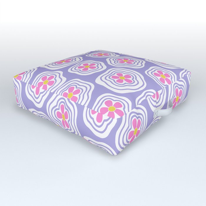 Y2K Flower Power // Lavender Outdoor Floor Cushion