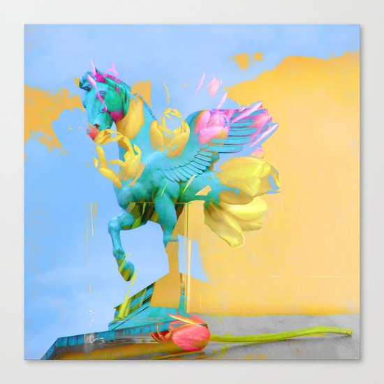 The Fly of Angelic Flowers - Digital Mixed Fine Art Canvas Print