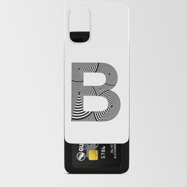 capital letter B in black and white, with lines creating volume effect Android Card Case