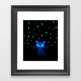 Glow in the Dark Cat Framed Art Print