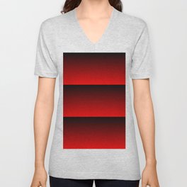 MID CENTURY MODERN BRIGHT RED AND BLACK SUMMER STRIPES V Neck T Shirt