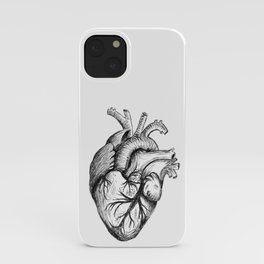 Hand drawn human heart iPhone Case