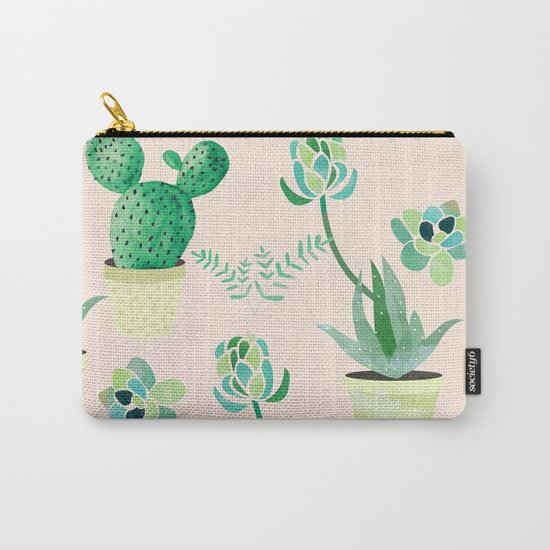 Cacti Pattern #society6 #decor #buyart Carry-All Pouch