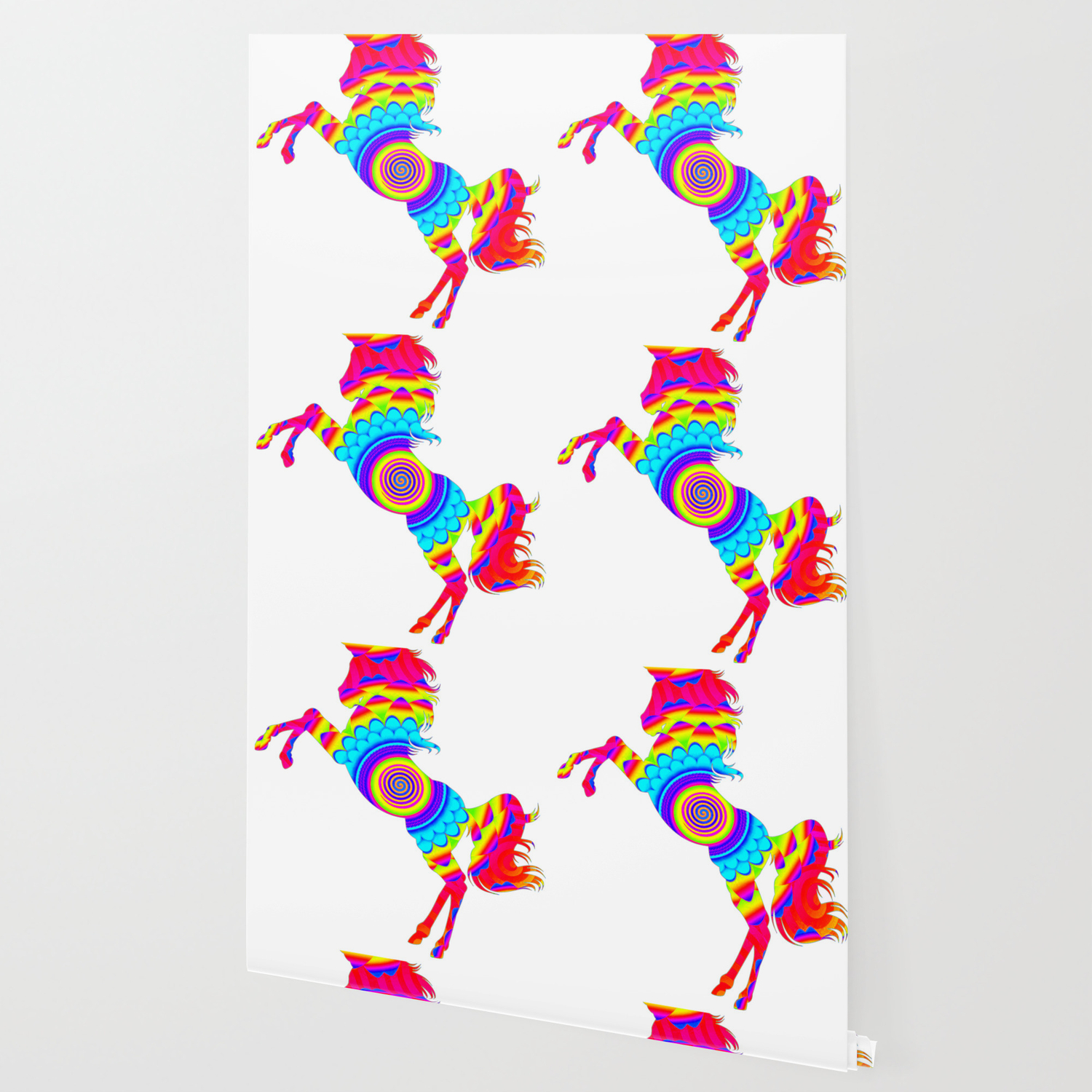 Rainbow Spiral Unicorn Trippy Wallpaper By Green Cow Society6