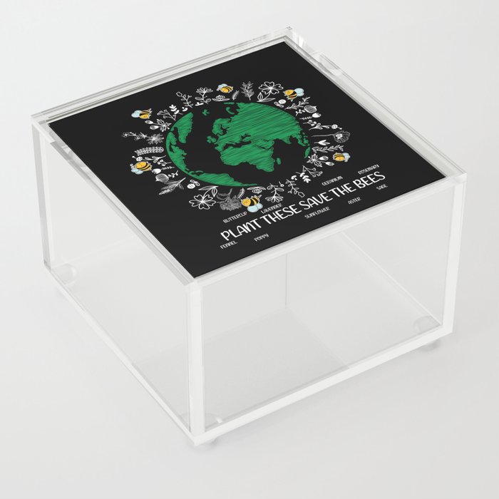 Plant These Save The Bees Acrylic Box