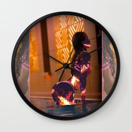 Cold Hearted Girls Wall Clock | Digital, Pop Surrealism, Abstract, People 