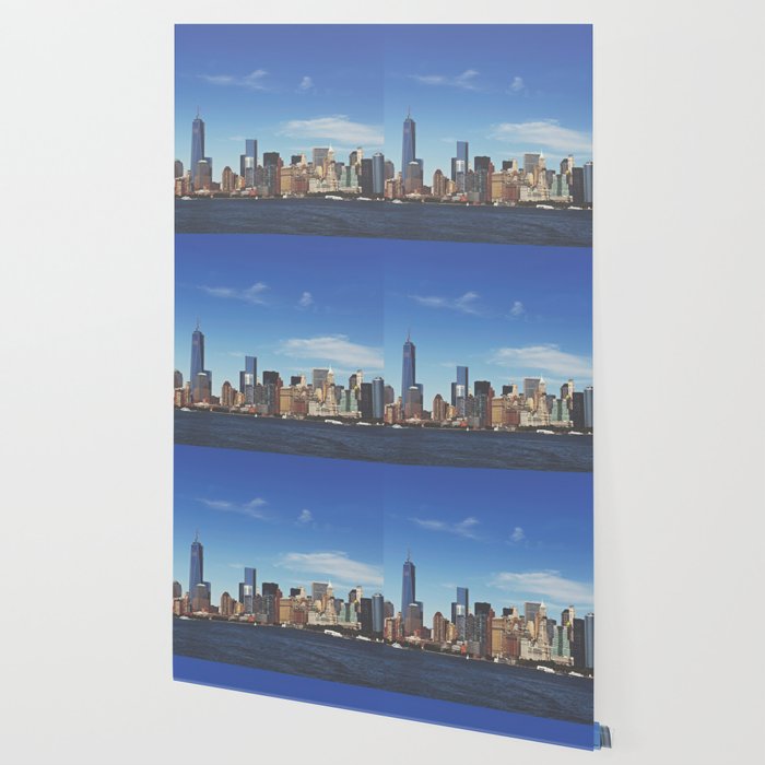 Manhattan Skyline Wallpaper By Newyorkcityart Society6
