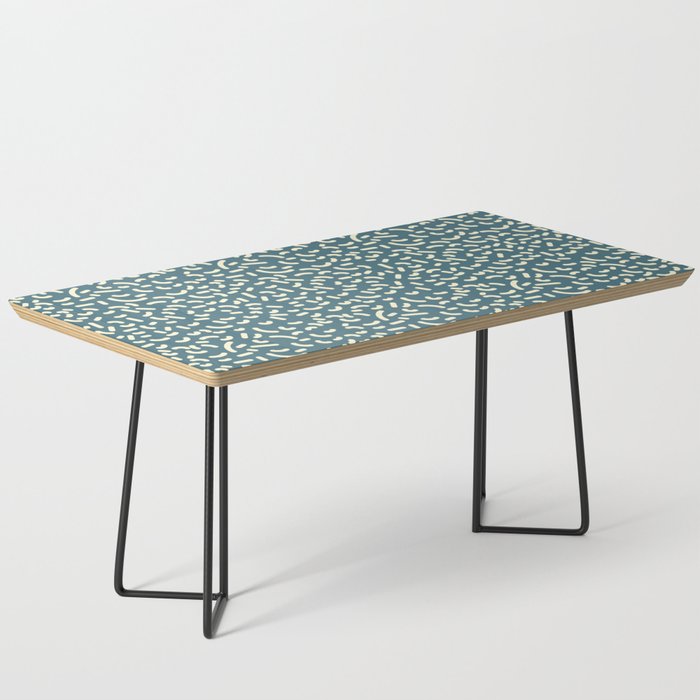 Teal and Cream Retro Memphis Style Pattern Coffee Table