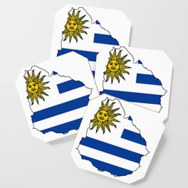 Uruguay Map with Uruguayan Flag Coaster