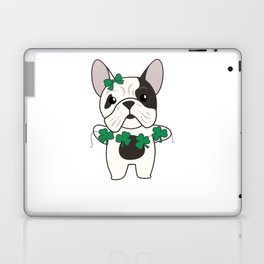 Bulldog Shamrocks Cute Animals For Luck Laptop Skin