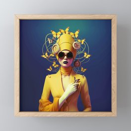 Woman in Yellow Framed Mini Art Print